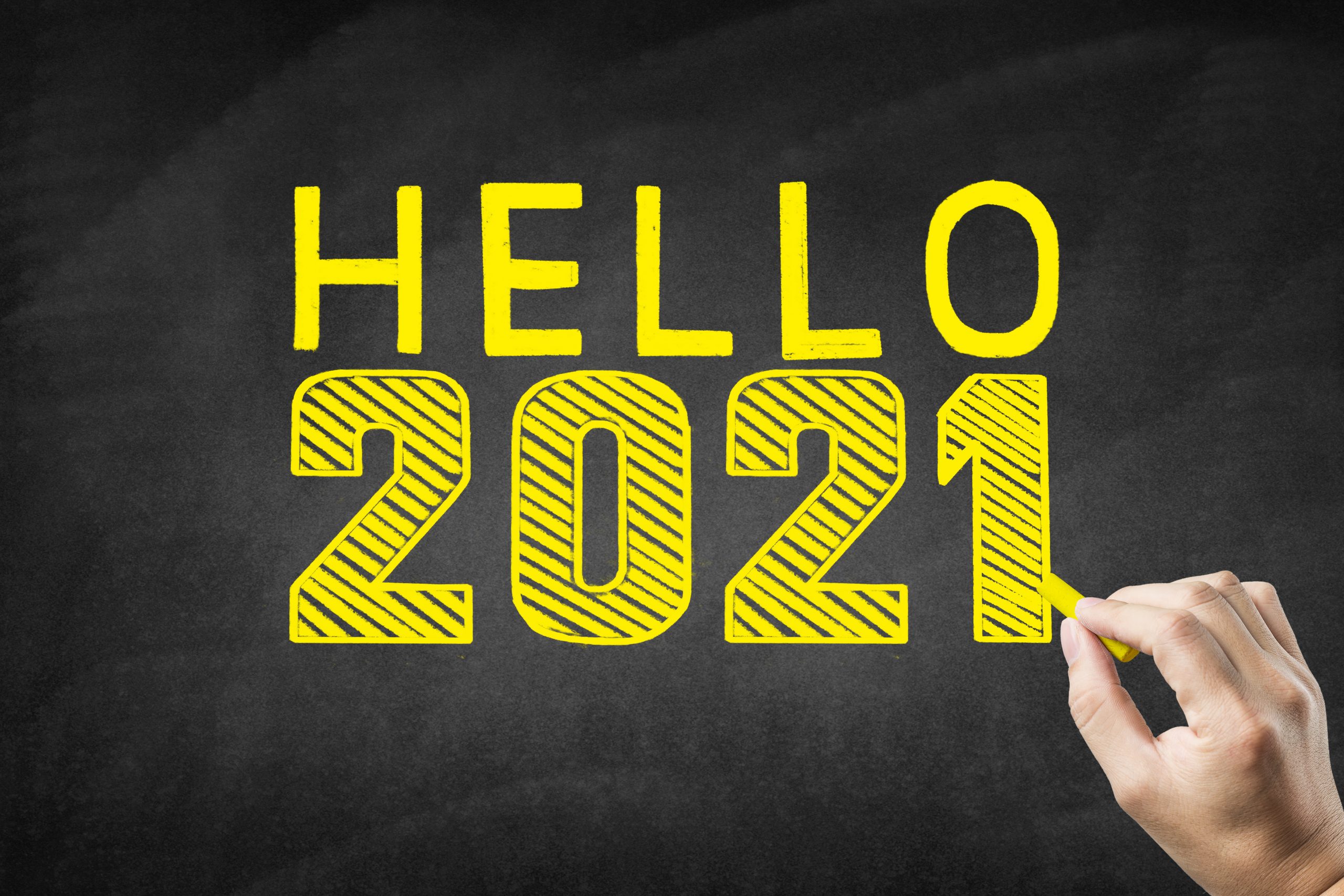 Handwriting 2021 on blackboard, Welcome to 2021 Handwriting 2021 on blackboard, Welcome to 2021
